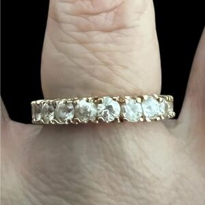 14 KGP ring size 6.5 clear CZ all around